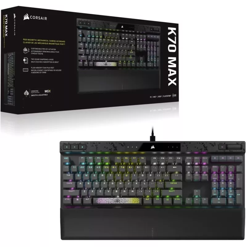 Corsair K70 MAX klaviatūra Spēļu USB Vācu Melna