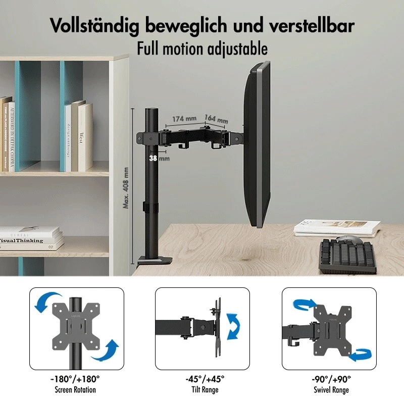 Monitora stiprinājums 17-32 10 kg max, tērauds