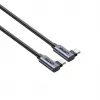 USB-C kabelis Unitek C14147ABK01-1M, 1 m, 90° leņķa savienotāji, USB PD 3.0 100 W, datu pārraide 480 Mb/s, melns