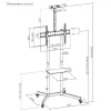 Maclean TV statīvs / ratiņi, kameras plaukts, uz riteņiem, 37-70, maks. slodze 45kg/5kg plaukts, maks. VESA 600x400, MC-113 B