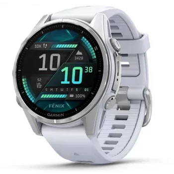 Garmin Fenix 8 3,3 cm (1,3) AMOLED 43 mm Digitāls 416 x 416 pikseļi Skārienekrāns Sudraba Wi-Fi GPS (satelīts)