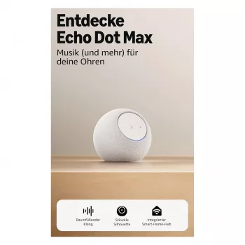 Amazon Echo Dot Max 2025 izlaidums - Glacier White - Bluetooth (B0DKLVWZPF)