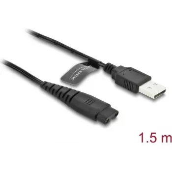 Delock 90987 USB uzlādes kabelis 5 V elektriskajiem bārdas skuvekļiem, saderīgs ar Hatteker RFC-588 / RFC-598