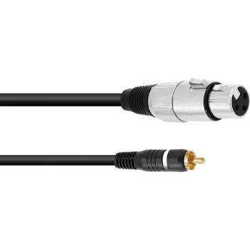 Audio adaptera kabelis Omnitronic 30224028 — 1x RCA spraudnis uz 1x 3-pin XLR ligzda, 2,00 m, melns