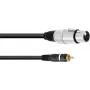 Audio adaptera kabelis Omnitronic 30224028 — 1x RCA spraudnis uz 1x 3-pin XLR ligzda, 2,00 m, melns