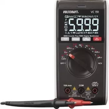 VOLTCRAFT VC191 rokas multimetrs digitālais CAT III 600 V displejs (izšķirtspēja): 6000 (VC-12232375)