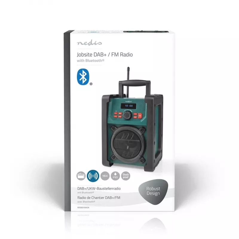 Radio Nedis RDDB3100GN 15W Bluetooth IP65 Melns/Green