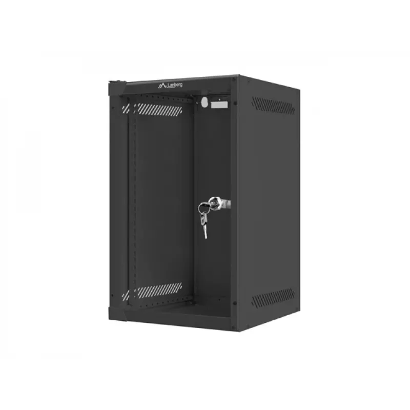 Sienas stiprinājuma statīvs LANBERG WF10-2309-10B 9U, 469×280×310 mm, 10 collu dziļums, melns, IP20