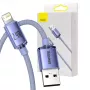 Baseus Crystal Shine kabelis USB uz Lightning, 2,4A, 2m (violets)