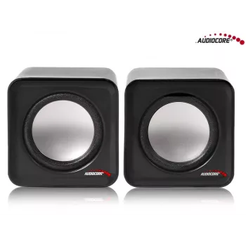 2 virzienu PC skaļrunis Audiocore AC870 B — 3 W RMS, vadu USB barošana, 3,5 mm ieeja, 2.0 kanāli
