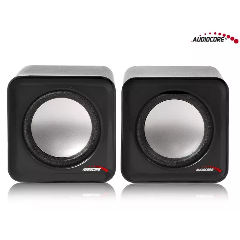2 virzienu PC skaļrunis Audiocore AC870 B — 3 W RMS, vadu USB barošana, 3,5 mm ieeja, 2.0 kanāli