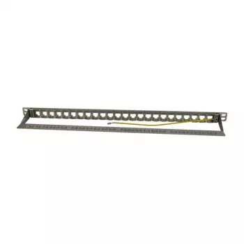 Keystone, moduļu nesējs, 48,30cm (19) ielāpu panelis 24xTP moduļiem, 0,5 augstuma vienības, gaiši pelēks (S216333)