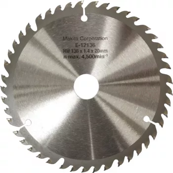 Apļveida zāģa asmens EFFICUT E-12136, Ø 136mm, 45Z (urbums 20mm, akumulatora zāģiem)