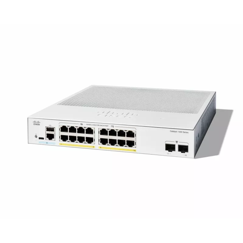 Pārvaldīts slēdzis Cisco Catalyst 1300-16FP-2G 16 portu GE Full PoE