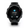 Viedpulkstenis GARMIN Forerunner 570 — 47 mm šīfera pelēks alumīnija korpuss, caurspīdīga melna silikona siksniņa