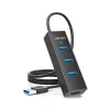 UNITEK Y-3089V01 saskarnes centrmezgls USB 3.2 Gen 1 (3.1 Gen 1) Type-A 5000 Mbit/s Melns
