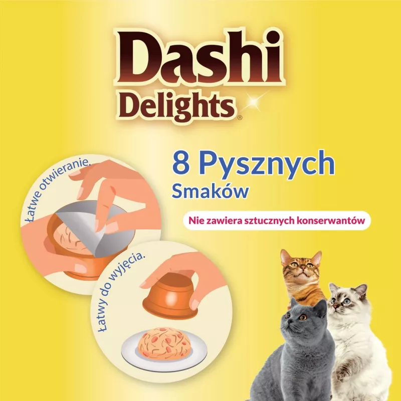 Kaķu kārums INABA Dashi Delights vistas un tunča buljona garšā, 70 g paplātē, bez graudiem, bez lipekļa, bez sojas