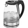 Elektriskā tējkanna CLATRONIC WKS 3744 G — 1,7 L, 2200 W, nerūsējošais tērauds/plastmasa, ūdens līmeņa indikators