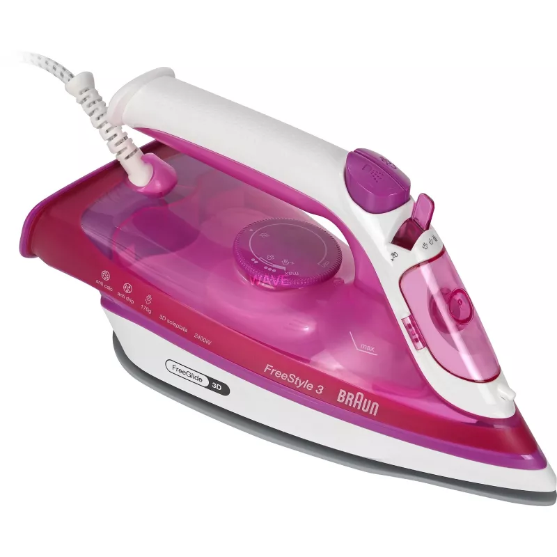 Braun FreeStyle 3 FI 3124 sausais un tvaika gludeklis ar keramisko zoli 2400 W violets