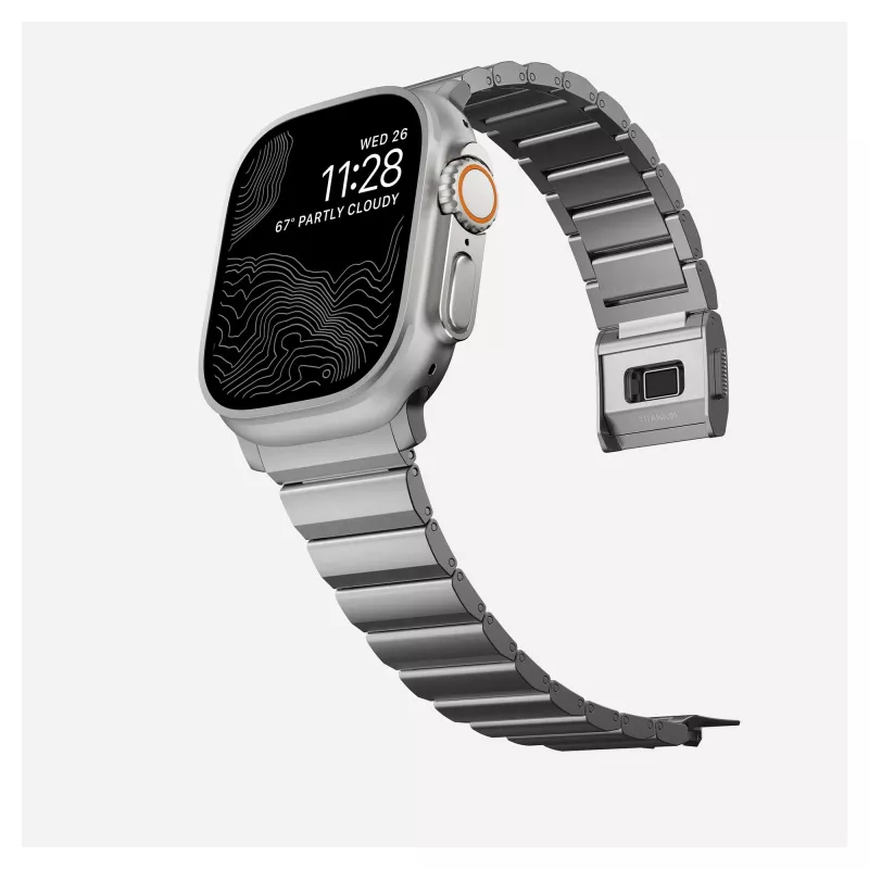 NOMAD Titāna siksna Apple Watch 46mm/49mm Sudraba