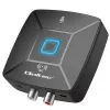 QOLTEC 56981 bezvadu Bluetooth audio raidītājs/uztvērējs ar NFC, AUX/RCA, melns