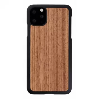 viedtālruņa maciņš man and wood iPhone 11 Pro Max — melnais valrieksts, koka aizmugure, aizsargrāmis