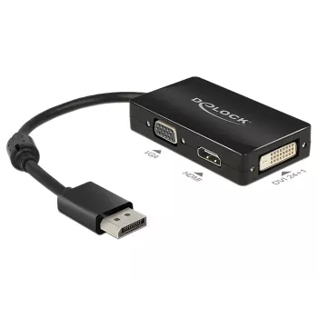 DeLOCK 0.16m DisplayPort/VGA+HDMI+DVI VGA (D-Sub)+ HDMI + DVI Melns