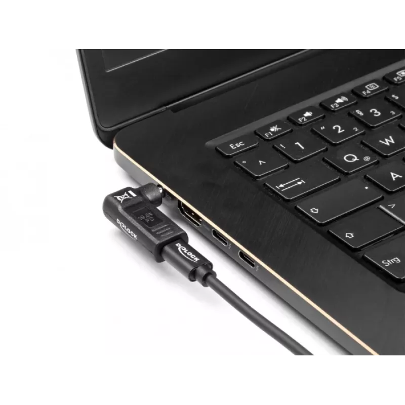 DeLOCK adapteris USB Type-C ligzda uz HP 4.8 x 1.7 mm spraudnis 90° leņķī