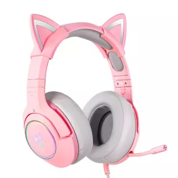 Austiņas Onikuma K9 Rozā RGB Spēļu Austiņas