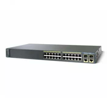 Pārvaldīts L2 Fast Ethernet PoE slēdzis Cisco C2960-24LC-S — 24x 10/100 RJ‑45, PoE, 1U, atjaunots