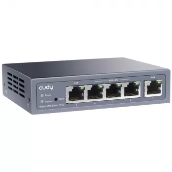 Cudy Gigabit Multi-WAN VPN maršrutētājs vadu tīklam Fast Ethernet, Gigabit Ethernet, pelēks