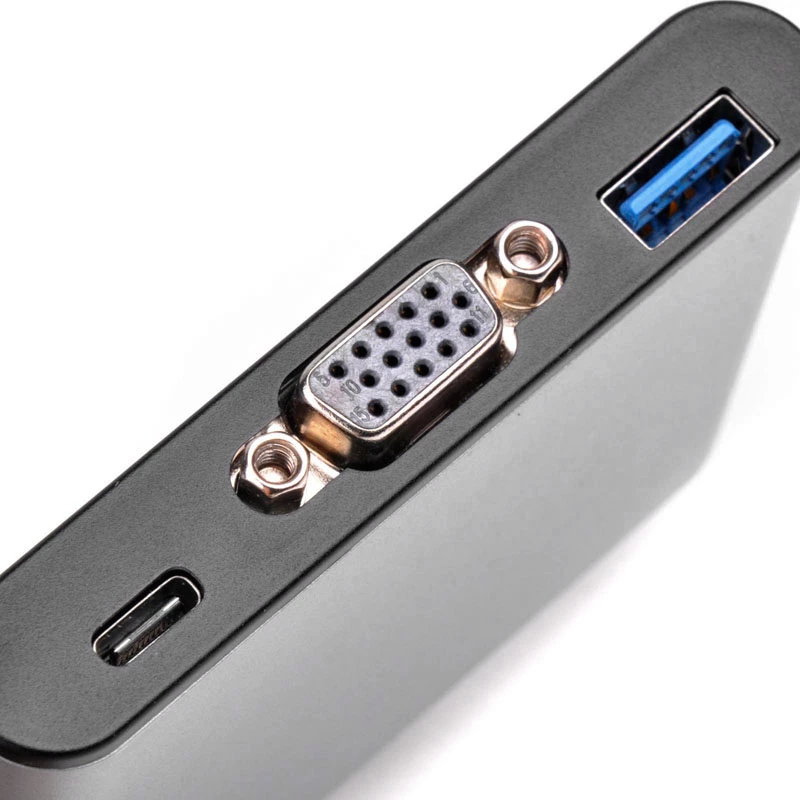 Ārējais video adapteris SILVERSTONE CH7517 USB-C uz VGA (Chrontel CH7517) ārējā displeja savienojums