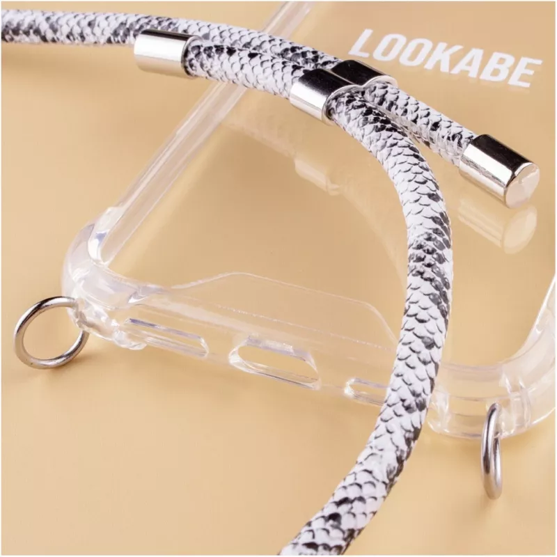 Kaklarota Lookabe Snake Edition iPhone X/Xs — sudraba piekariņa aksesuārs