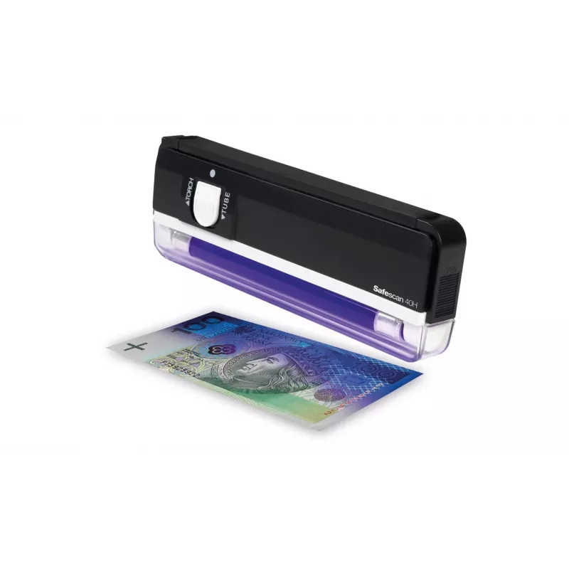 Safescan 40H pārnēsājams viltotu naudas detektors, kas pārbauda banknotes, kredītkartes un ID – UV naudas pārbaudītājs jaunām banknotēm – viltotu naudas zīmju pārbaude