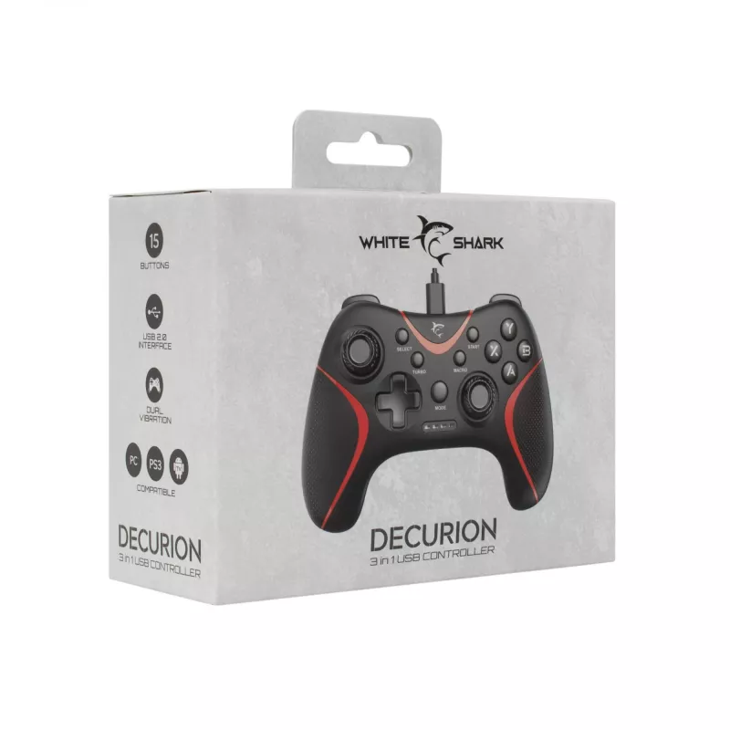 Vadu USB spēļu kontrolieris White Shark GP-2038 3in1 (DECURION) - Balts