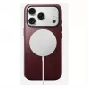 Mobilā telefona vāciņš Nomad Modern Leather vāciņš iPhone 17 Pro, āda + TPU + PC, piemērots 16 cm (6,3 collu) ekrānam, bordo