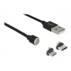 USB kabelis DeLOCK 85723 USB 2.0 1.1m USB A USB C/Micro-USB B Melns