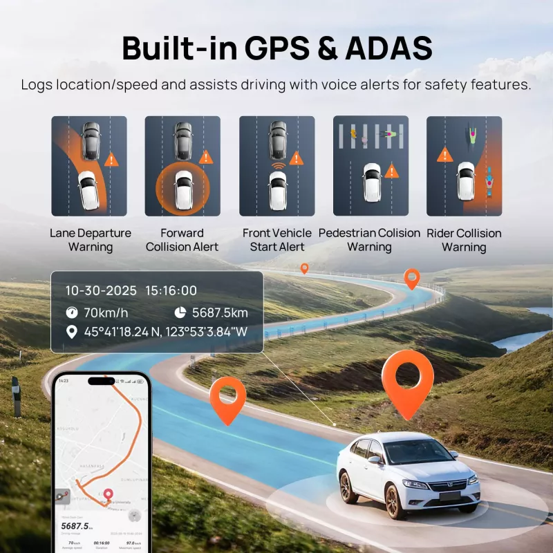 70mai A810S 4K videoreģistrators ar RC24 GPS moduli — 70mai A810S komplekts