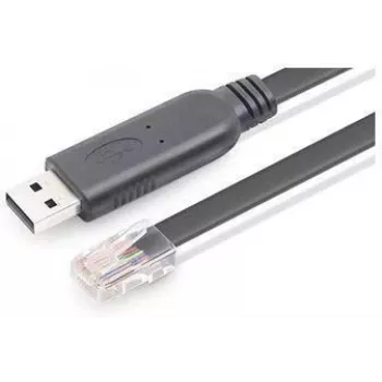Konsoles kabelis — USB A — RJ45 — melns