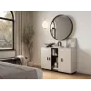 Kumode Cama Meble SOHO 120×41×80 cm – kašmira krāsas fasādes, melns rāmis