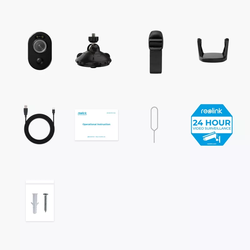 Reolink Argus Series B330 Wi-Fi novērošanas kamera melna 5MP (2880x1616), darbojas ar bateriju, IP65 laikapstākļu aizsardzība, krāsaina nakts redzamība, viedā noteikšana