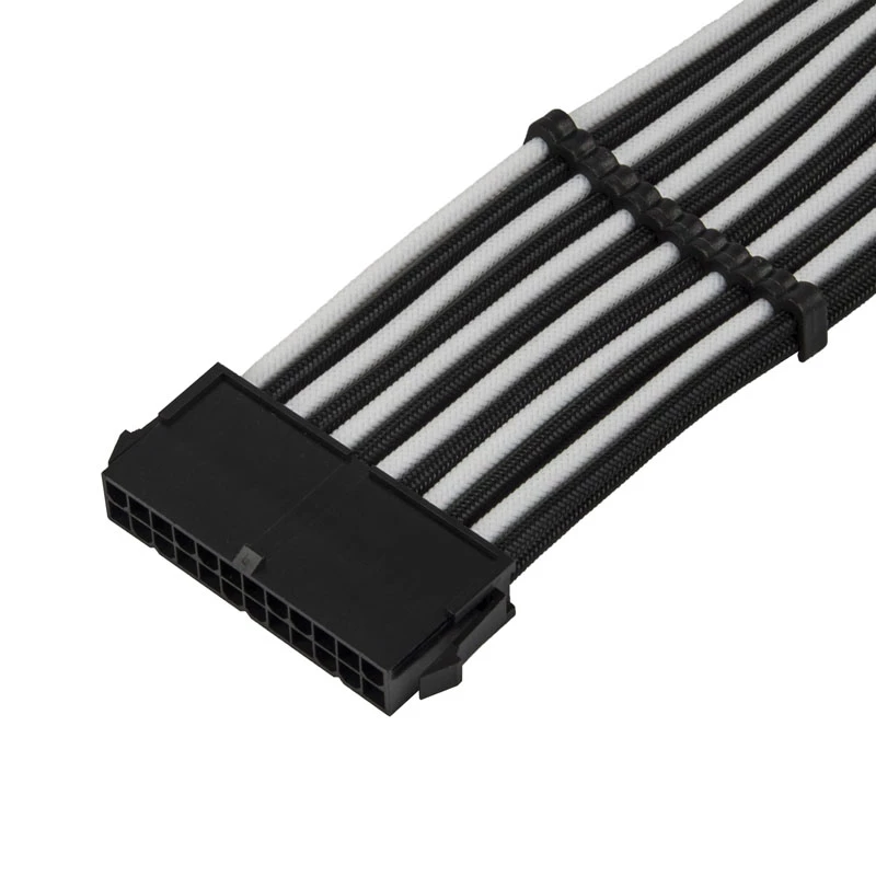 ATX pagarinātāja kabelis SILVERSTONE SST-PP07E-MBBW 30 cm melns/baltss