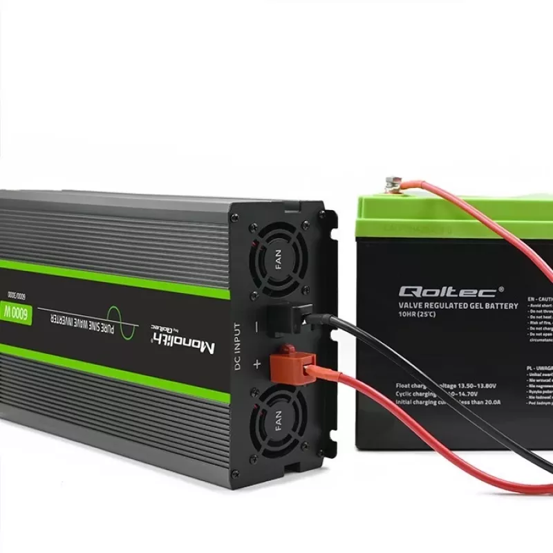 Qoltec 51923 Tīra sinusoīda invertors Monolith | 3000W | 6000W | 24V līdz 230V | LCD