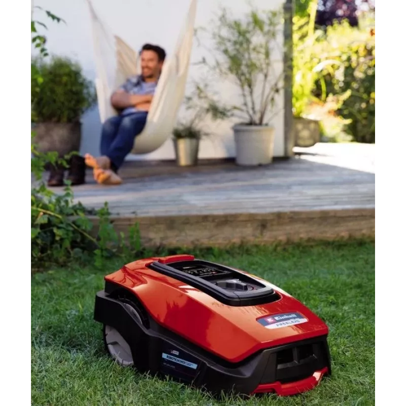 Robotizētais zāles pļāvējs EINHELL FREELEXO 600 BT — 18 cm pļaušanas platums, 2–6 cm augstums, 600 m², 18 V Li-Ion