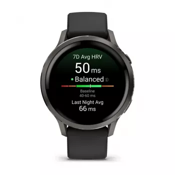 Garmin Venu 4 3,05 cm (1,2) AMOLED 41 mm Digitāls 390 x 390 pikseļi Skārienekrāns Melns Wi-Fi GPS (satelīts)
