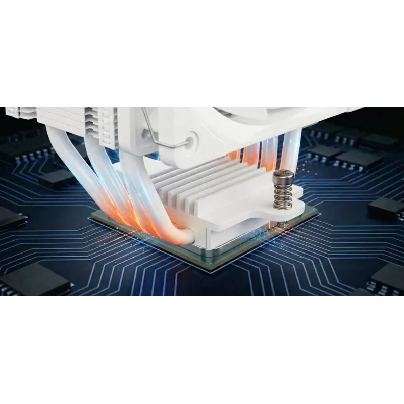 CPU dzesētājs MODECOM Volcano 0C T721 ARGB 120 balts, viena torņa, 120 mm ventilators