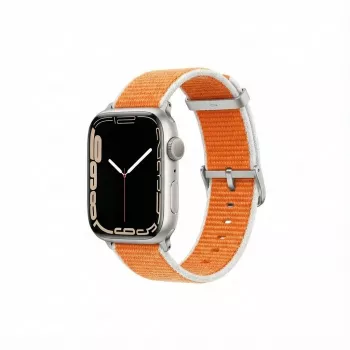 Maiņas rokas siksna GUAN Premium Pro priekš Apple Watch — oranža/balta — piemērota 38/40/41/42 mm