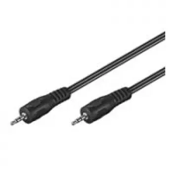 Wentronic Goobay 2,5 mm ligzdu savienojuma kabelis, melns, 1,5 m - 2,5 mm spraudnis (3 kontaktu, stereo) > 2,5 mm spraudnis (3 kontaktu, stereo) (50457)