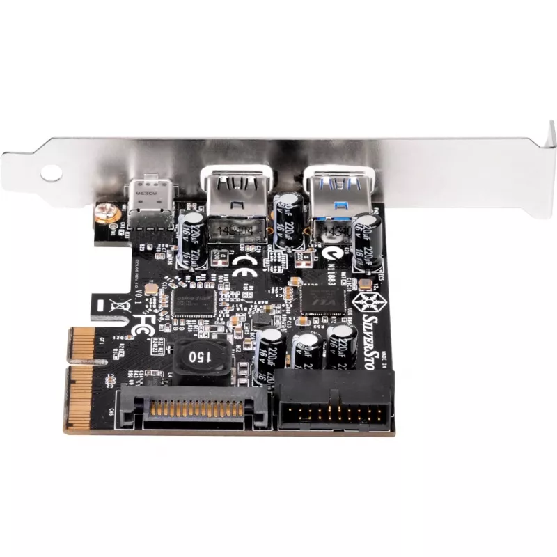 SilverStone ECU05 — USB adapteris — PCIe 2.0 x2 Low Profile — USB 3.1 Type C x 1 + USB3.0 x 2 + USB3.0 (iekšējais) x 2 (SST-ECU05)