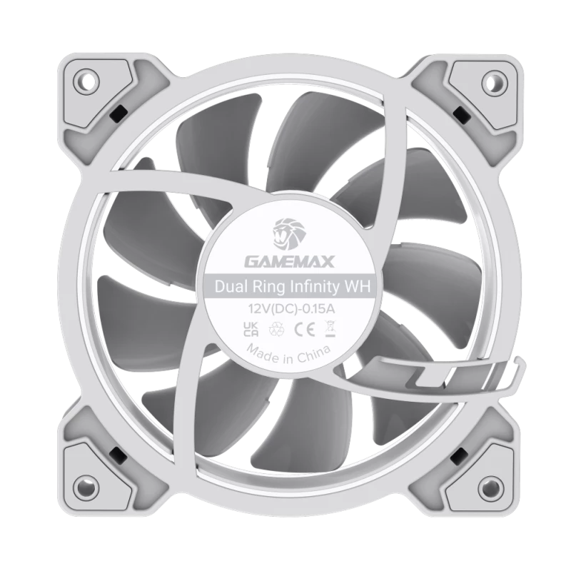 Gamemax | Datora ventilators | DUAL RING INFINITY | Balts